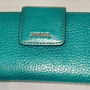 Fossil Teal Leather Wallet